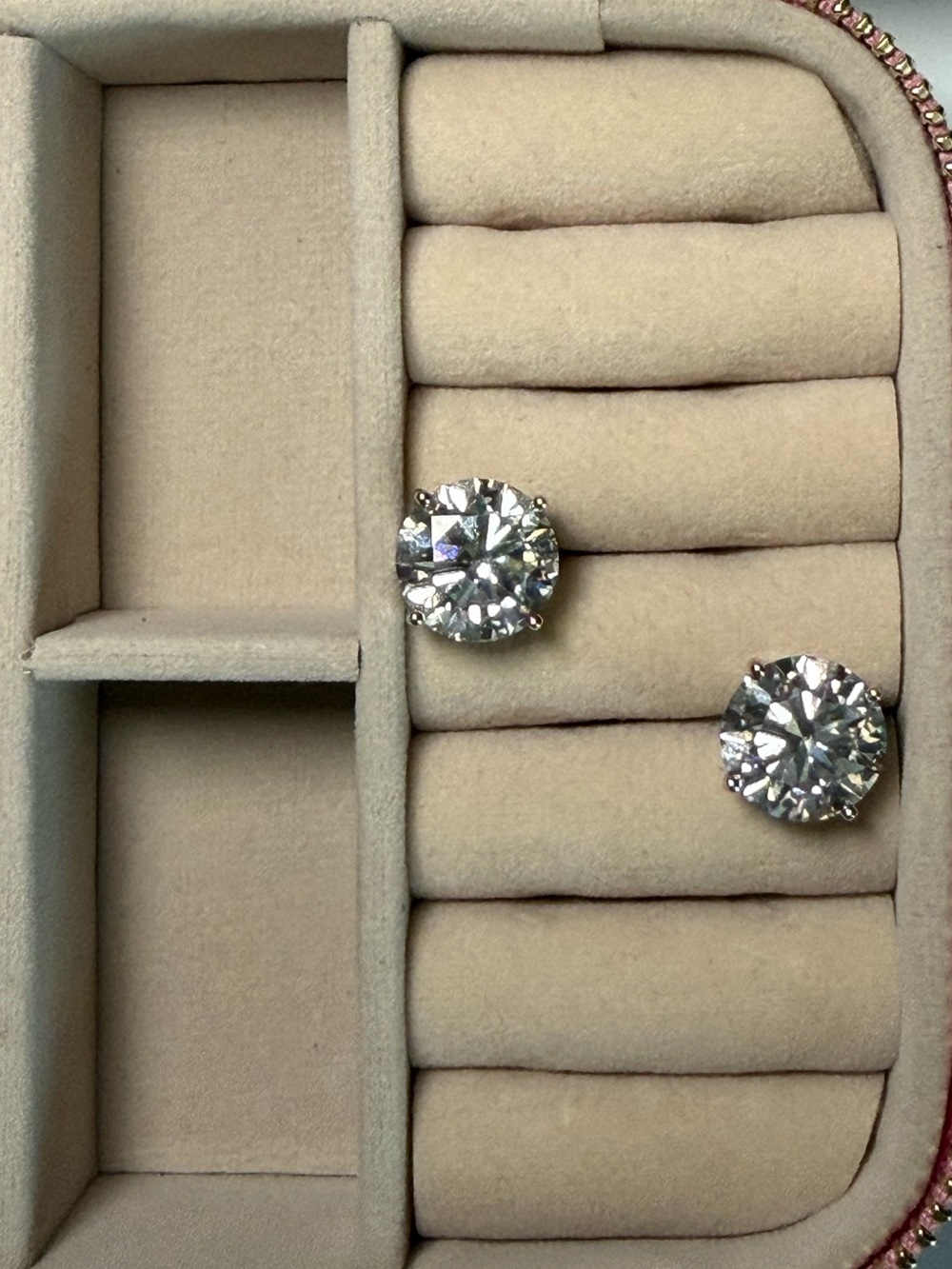 KC Chic 6 carat Round Moissanite Stud Earrings